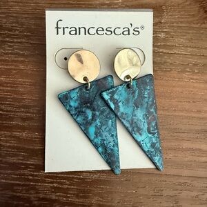 Francesca's Turquoise and Gold Earrings